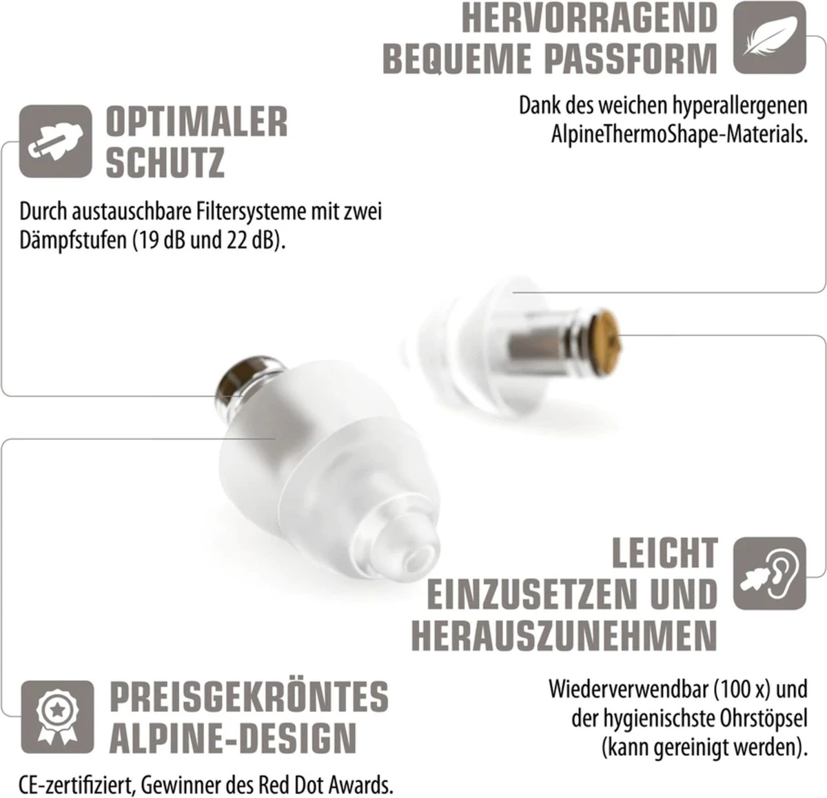 Alpine MusicSafe Classic Oordoppen - Premium Gehoorbescherming - Oordopjes Voor Concerten En Festivals - 2 Sets Verwisselbare Filters 19dB/22dB - Transparant - 1 Paar 6 Alpine MusicSafe Classic Oordoppen - Premium Gehoorbescherming - Oordopjes Voor Concerten En Festivals - 2 Sets Verwisselbare Filters 19dB/22dB - Transparant - 1 Paar - Afbeelding 4