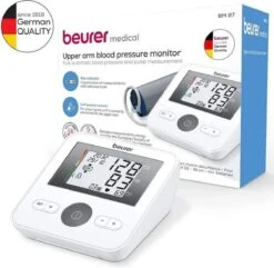 Beurer BM 27 Bovenarm Bloeddrukmeter - Hartritmestoornis Herkenning - WHO Risico Indicatie - Wit -MEDISANA Shop 1200x1169 1