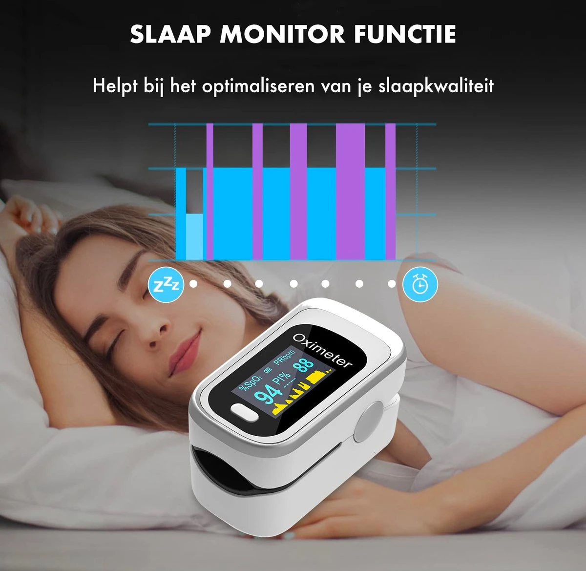 DynaBright Saturatiemeter Zuurstofmeter Vinger - Incl. Koord - Hartslagmeter - Pulse Oximeter - Zuurstofmeting 6 DynaBright Saturatiemeter Zuurstofmeter Vinger - Incl. Koord - Hartslagmeter - Pulse Oximeter - Zuurstofmeting - Afbeelding 4