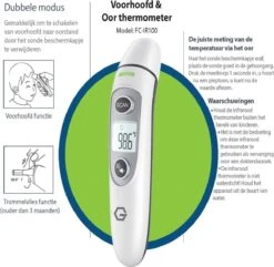 G Master Professionele Digitale Infrarood Oor- / Voorhoofd Thermometer Incl. Batterijen, Nederlandse Handleiding En 20 X Beschermkapjes -MEDISANA Shop 1200x1172 7