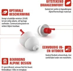 Alpine Motosafe Tour - Motor Oordoppen - Gehoorbescherming Tour - Wit - 1 Set - 17dB -MEDISANA Shop 1200x1174 5