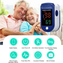 Saturatiemeter - Zuurstofmeter - Oximeter Met Hartslagmeter - Inclusief Draagkoord - Roterende Scherm - Best Geteste Co2 Meter -MEDISANA Shop 1200x1189 4