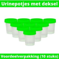 Dirply Urine Potjes Met Deksel - 10x125ml - Urine Containers - Urinebeker - Urine Cup - Urine Beker - Urinepotjes