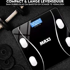 Maxi Smart Weegschaal - Inclusief APP - BMI - VETPERCENTAGE - SPIERMASSA - Sporters Oplossing -MEDISANA Shop 1200x1192