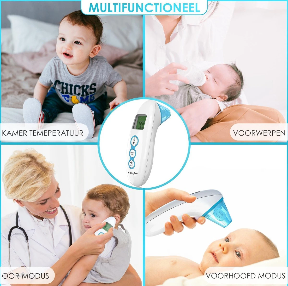 EASY LIFE Easylife® Digitale Infrarood Thermometer Incl. Batterijen En Opbergzakje - Oor & Voorhoofd 9 EASY LIFE Easylife® Digitale Infrarood Thermometer Incl. Batterijen En Opbergzakje - Oor & Voorhoofd - Afbeelding 7