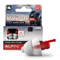 Alpine Motosafe Race - Motor Oordoppen - Gehoorbescherming Race - Wit - 1 Set - 20dB