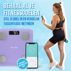 Silvergear® Bluetooth Personenweegschaal - Met Zeer Volledige Lichaamsanalyse Met Vetpercentage – Inclusief Analyse App – Lavendel Paars -MEDISANA Shop 1200x1198 11