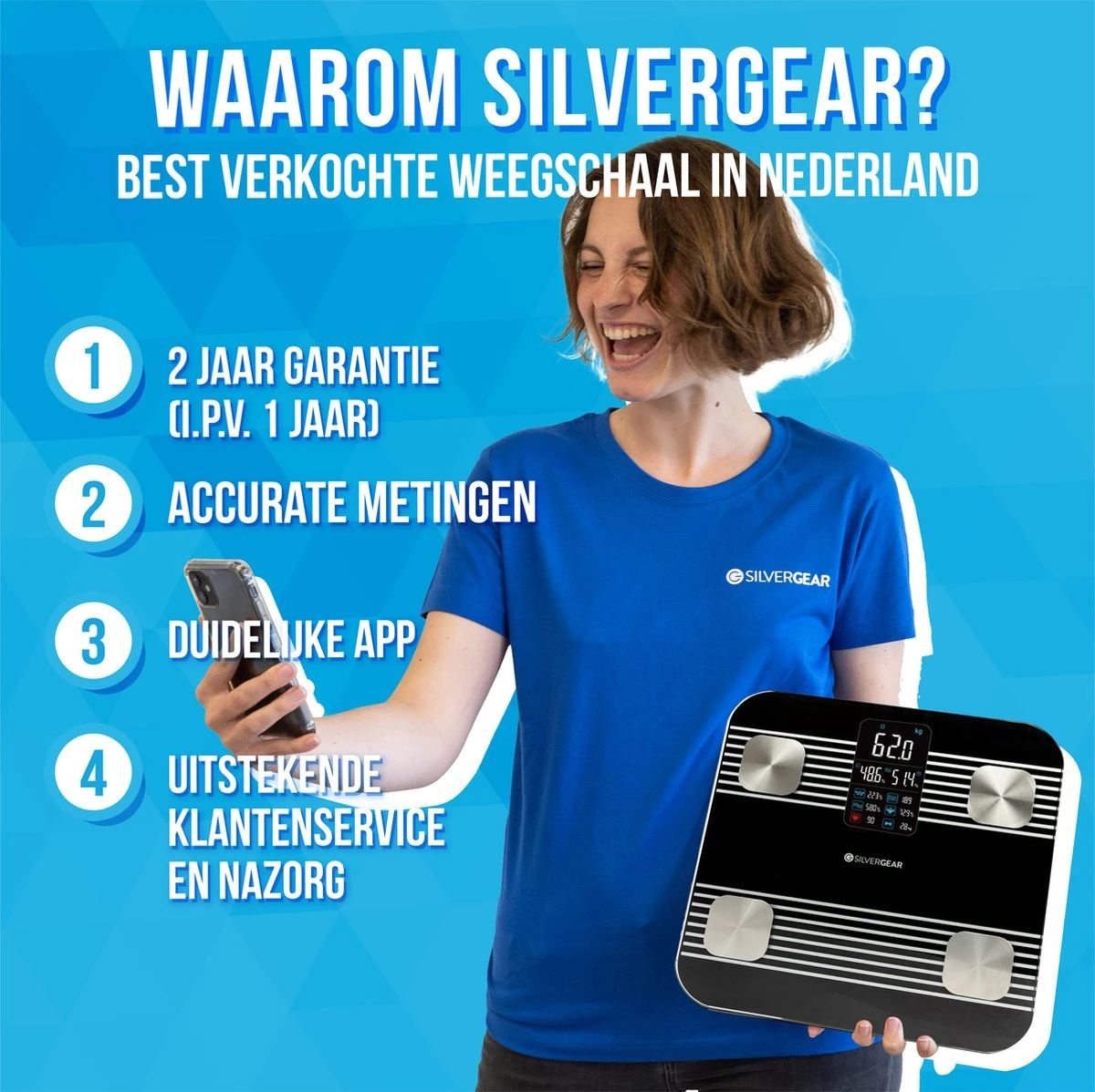 Silvergear® Premium Weegschaal - Weegschaal Personenweegschaal - Weegschaal Met Lichaamsanalyse - 18 Metingen – Slimme Weegschaal - Zwart 5 Silvergear® Premium Weegschaal - Weegschaal Personenweegschaal - Weegschaal Met Lichaamsanalyse - 18 Metingen – Slimme Weegschaal - Zwart - Afbeelding 3