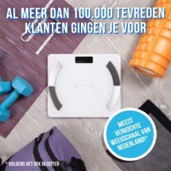 Silvergear Bluetooth Personenweegschaal - Met Zeer Volledige Lichaamsanalyse Met Vetpercentage – Inclusief Analyse App – Wit -MEDISANA Shop 1200x1198 32