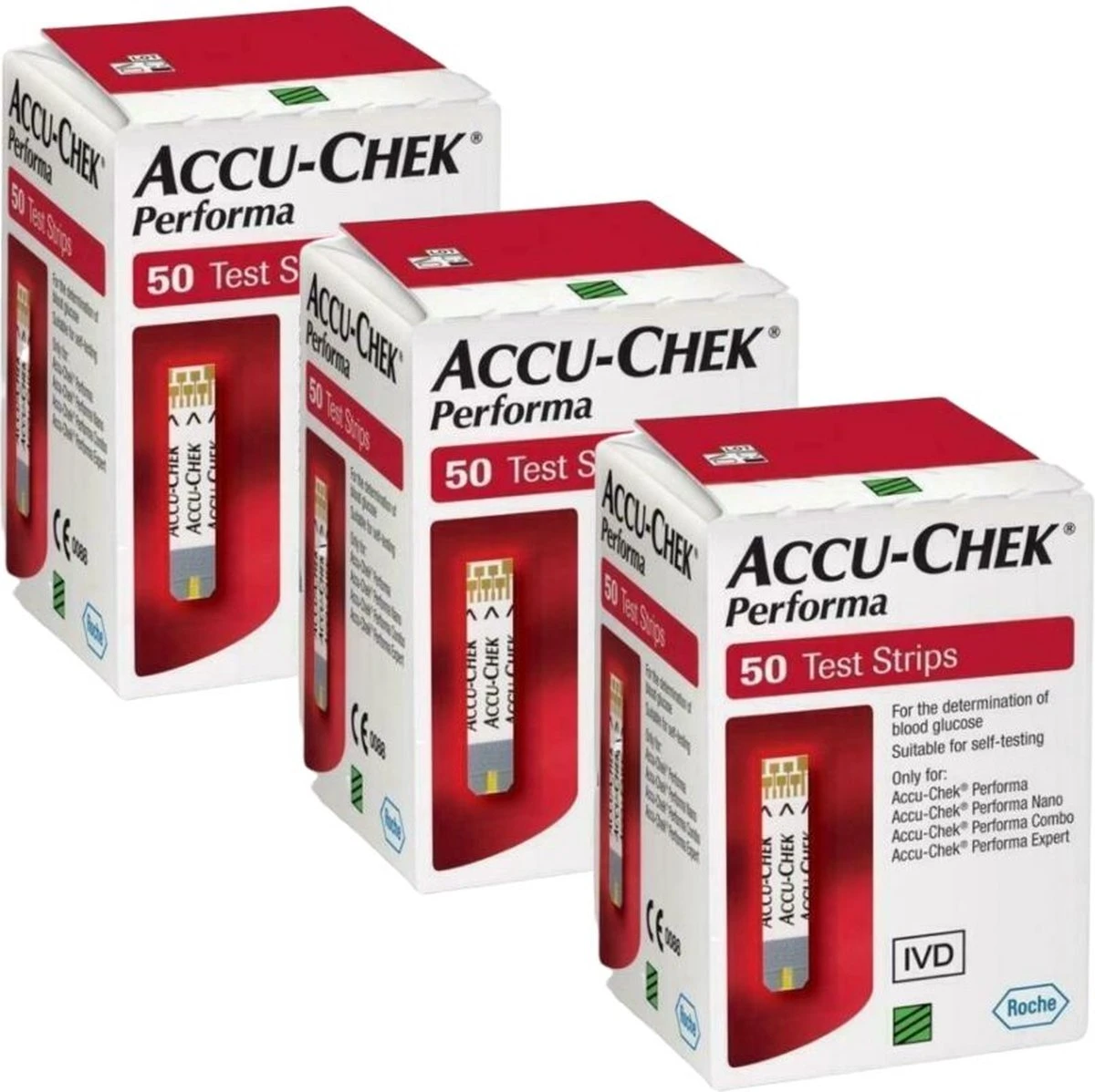Accu Chek Performa Glucose Teststrips (3x50 Stuks) 3 Accu Chek Performa Glucose Teststrips (3x50 Stuks)