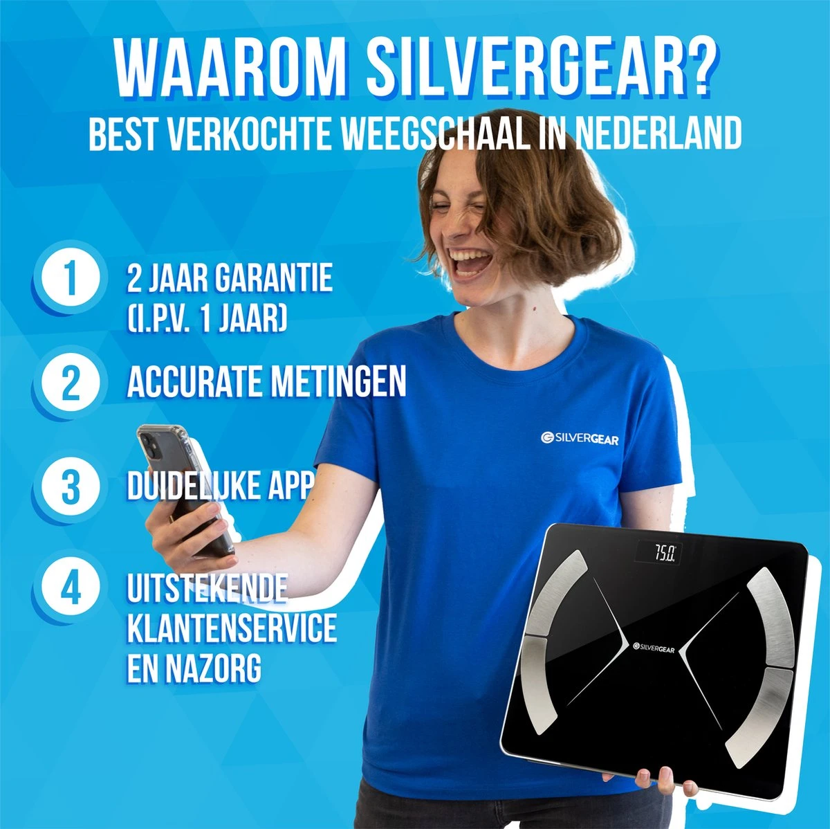 Silvergear® Bluetooth Personenweegschaal - Met Zeer Volledige Lichaamsanalyse Met Vetpercentage – Inclusief Analyse App – Zwart 12 Silvergear® Bluetooth Personenweegschaal - Met Zeer Volledige Lichaamsanalyse Met Vetpercentage – Inclusief Analyse App – Zwart - Afbeelding 10