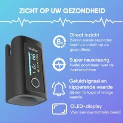 Saturatiemeter - Zuurstofmeter Vinger - Zuurstofmeter - Oximeter - Pulse Oximeter - Saturatiemeter Met Hartslagmeter - Saturatiemeter Best Getest -MEDISANA Shop 1200x1199 3