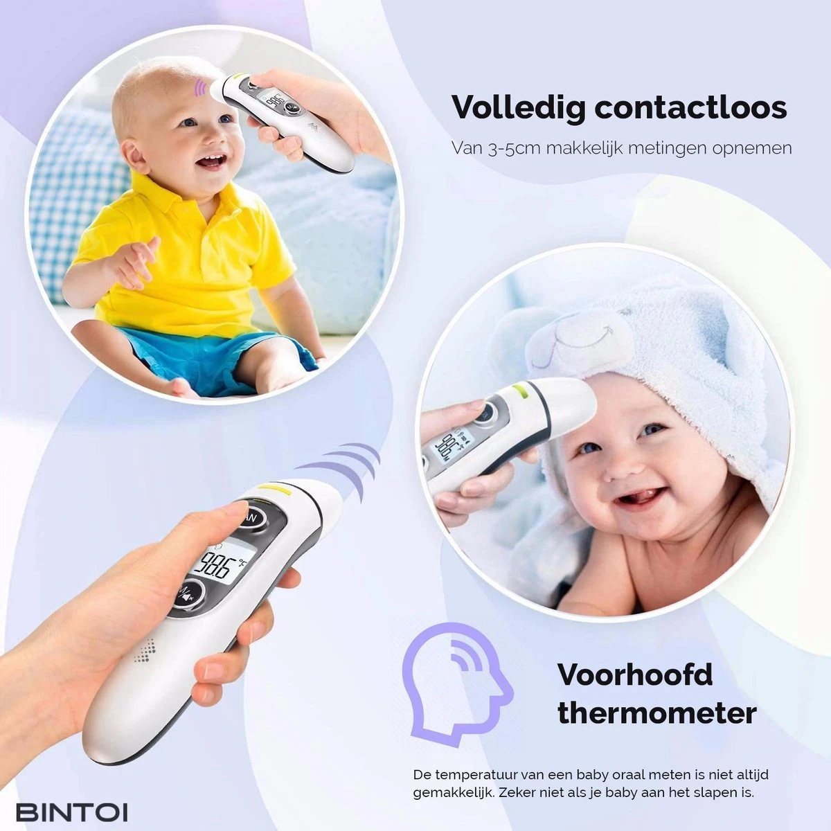 Bintoi® Thermometer Voorhoofd - Temperatuurmeter - Koortsthermometer Voor Volwassenen En Baby's - Infrarood Thermometer Lichaam - Digitale Voorhoofd Thermometer 8 Bintoi® Thermometer Voorhoofd - Temperatuurmeter - Koortsthermometer Voor Volwassenen En Baby's - Infrarood Thermometer Lichaam - Digitale Voorhoofd Thermometer - Afbeelding 6