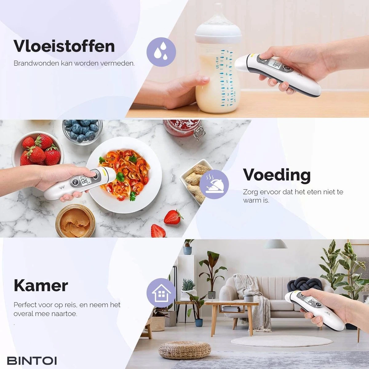 Bintoi® Thermometer Voorhoofd - Temperatuurmeter - Koortsthermometer Voor Volwassenen En Baby's - Infrarood Thermometer Lichaam - Digitale Voorhoofd Thermometer 9 Bintoi® Thermometer Voorhoofd - Temperatuurmeter - Koortsthermometer Voor Volwassenen En Baby's - Infrarood Thermometer Lichaam - Digitale Voorhoofd Thermometer - Afbeelding 7