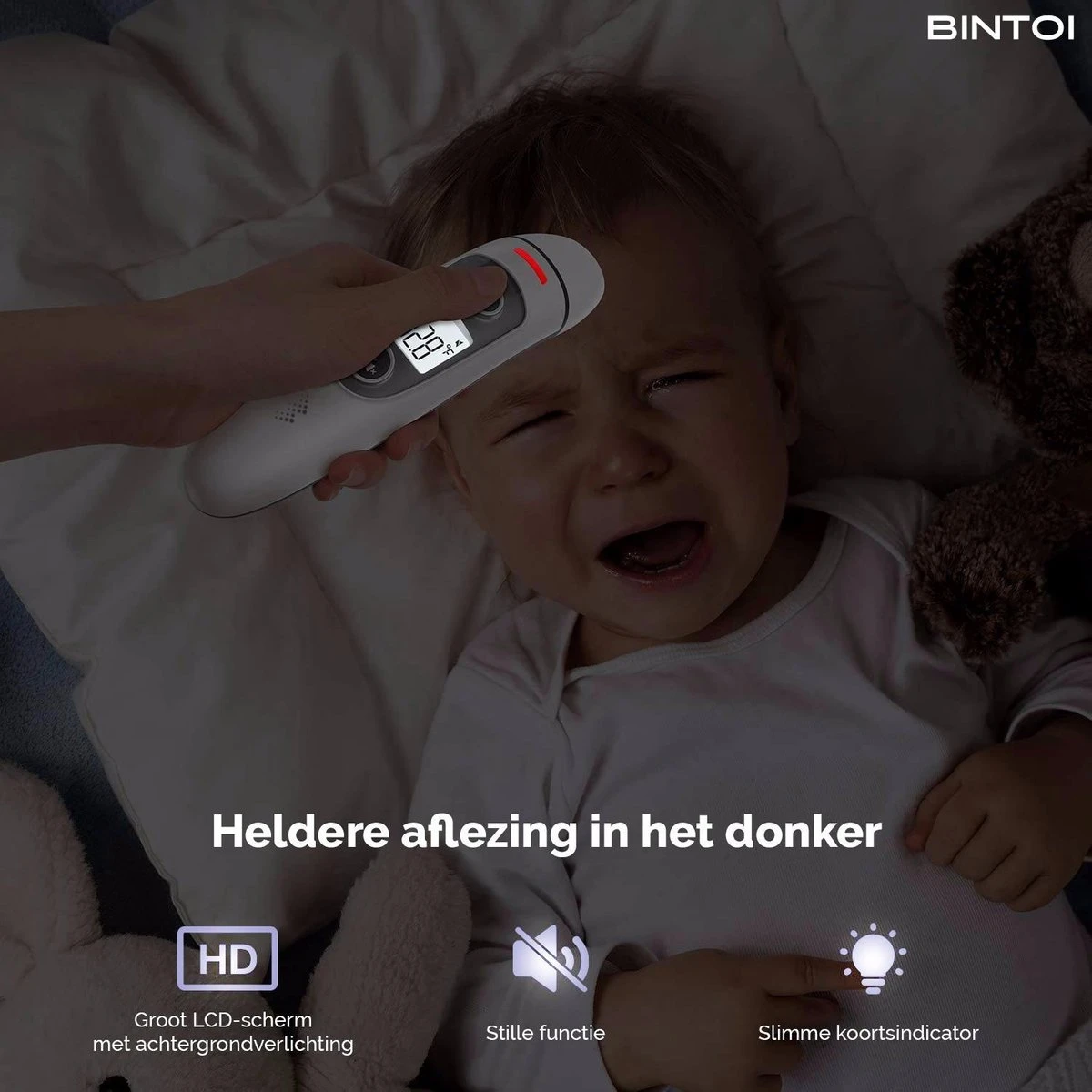 Bintoi® Thermometer Voorhoofd - Temperatuurmeter - Koortsthermometer Voor Volwassenen En Baby's - Infrarood Thermometer Lichaam - Digitale Voorhoofd Thermometer 10 Bintoi® Thermometer Voorhoofd - Temperatuurmeter - Koortsthermometer Voor Volwassenen En Baby's - Infrarood Thermometer Lichaam - Digitale Voorhoofd Thermometer - Afbeelding 8
