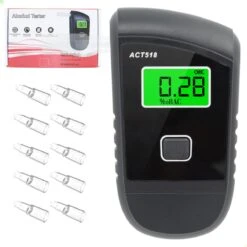 Draagbare Digitale Alcoholtester – LCD - Incl. 10 Mondstukken – Hoge Nauwkeurigheid – Alcoholmeter