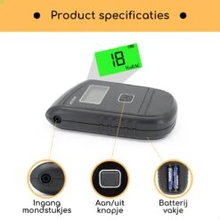 Draagbare Digitale Alcoholtester – LCD - Incl. 10 Mondstukken – Hoge Nauwkeurigheid – Alcoholmeter -MEDISANA Shop 1200x1200 1105