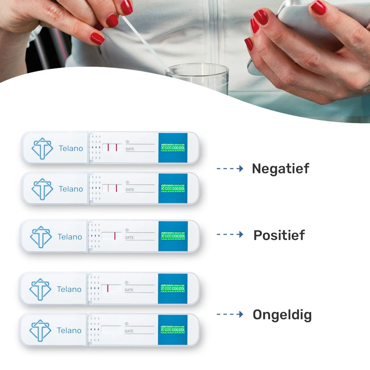 Telano Drugstest Cocaïne Dipcard - Drugtesten Urine COC - 10 Stuks 9 Telano Drugstest Cocaïne Dipcard - Drugtesten Urine COC - 10 Stuks - Afbeelding 7