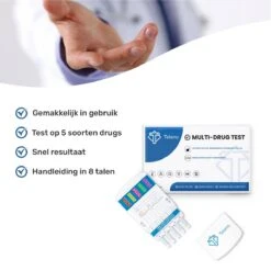Telano Multidrugstest 5 - Urine Drugstest Test Op 5 Soorten Drugs - Cocaine Cannabis Amphetaminen Ecstasy Heroïne - 1 Stuk 15 Telano Multidrugstest 5 - Urine Drugstest Test Op 5 Soorten Drugs - Cocaine Cannabis Amphetaminen Ecstasy Heroïne - 1 Stuk -MEDISANA Shop 1200x1200 1157
