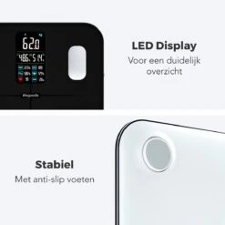 LifeGoods Personenweegschaal - Lichaamsanalyse & Vetpercentage - Digitaal - 15 Metingen - Zwart 17 LifeGoods Personenweegschaal - Lichaamsanalyse & Vetpercentage - Digitaal - 15 Metingen - Zwart -MEDISANA Shop 1200x1200 150