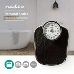 Nedis Personenweegschaal | Analoog | Zwart | Rubber | Antislip Weegplateau | Maximaal Weegvermogen: 160 Kg -MEDISANA Shop 1200x1200 174