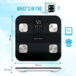 Silvergear® Premium Weegschaal - Weegschaal Personenweegschaal - Weegschaal Met Lichaamsanalyse - 18 Metingen – Slimme Weegschaal - Zwart 21 Silvergear® Premium Weegschaal - Weegschaal Personenweegschaal - Weegschaal Met Lichaamsanalyse - 18 Metingen – Slimme Weegschaal - Zwart -MEDISANA Shop 1200x1200 190