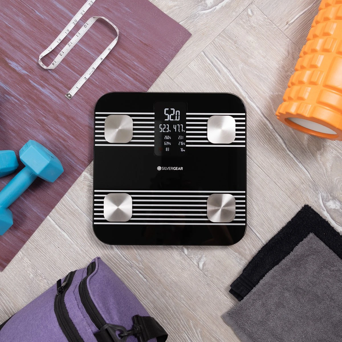 Silvergear® Premium Weegschaal - Weegschaal Personenweegschaal - Weegschaal Met Lichaamsanalyse - 18 Metingen – Slimme Weegschaal - Zwart 9 Silvergear® Premium Weegschaal - Weegschaal Personenweegschaal - Weegschaal Met Lichaamsanalyse - 18 Metingen – Slimme Weegschaal - Zwart - Afbeelding 7