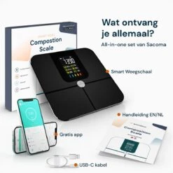 Sacoma Slimme Personenweegschaal - 17x Lichaamsanalyse - Vetpercentage - Weegschaal Met App - USB Oplaadbaar - Digitaal -MEDISANA Shop 1200x1200 221