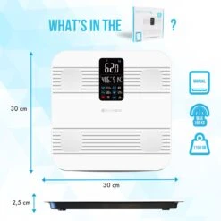 Silvergear® Premium Weegschaal - Weegschaal Personenweegschaal - Weegschaal Met Lichaamsanalyse - 18 Metingen – Slimme Weegschaal – Wit -MEDISANA Shop 1200x1200 277