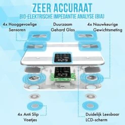 Silvergear® Premium Weegschaal - Weegschaal Personenweegschaal - Weegschaal Met Lichaamsanalyse - 18 Metingen – Slimme Weegschaal – Wit -MEDISANA Shop 1200x1200 280