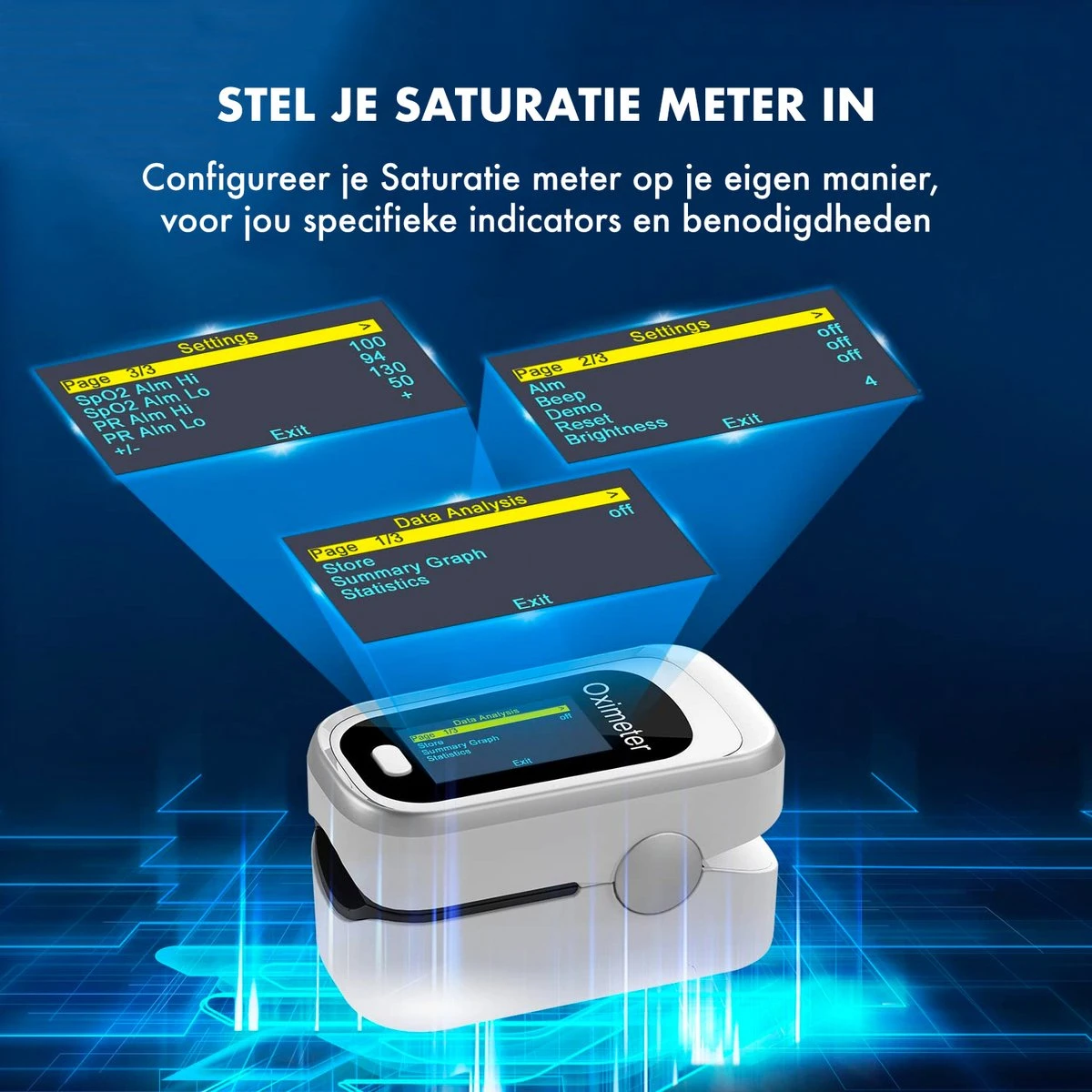 DynaBright Saturatiemeter Zuurstofmeter Vinger - Incl. Koord - Hartslagmeter - Pulse Oximeter - Zuurstofmeting 4 DynaBright Saturatiemeter Zuurstofmeter Vinger - Incl. Koord - Hartslagmeter - Pulse Oximeter - Zuurstofmeting - Afbeelding 2