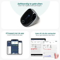 New2075 – Saturatiemeter – Zuurstofmeter Vinger – Oximeter – Hartslagmeter – Gratis App–voor Snurken En Slaap Apnea – Beter Slapen -MEDISANA Shop 1200x1200 363