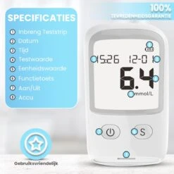 Merkloos Glucosemeter - Bloedsuikermeter - Bloedsuikerspiegelmeter - Diabetes Meter - Glucose Monitor - Teststrips - Startpakket -MEDISANA Shop 1200x1200 425