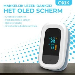 Okik Luxe Saturatiemeter Met Hartslagmeter – Zuurstofmeter Vinger – Pulse Oximeter 19 Okik Luxe Saturatiemeter Met Hartslagmeter – Zuurstofmeter Vinger – Pulse Oximeter -MEDISANA Shop 1200x1200 485