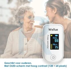 WELLUE Professionele Saturatiemeter Met VIHEALTH-App - Oximeter - Hartslagmeter - Zuurstofmeter Vinger - Pulse Oximeter - Led Scherm - Wit -MEDISANA Shop 1200x1200 493