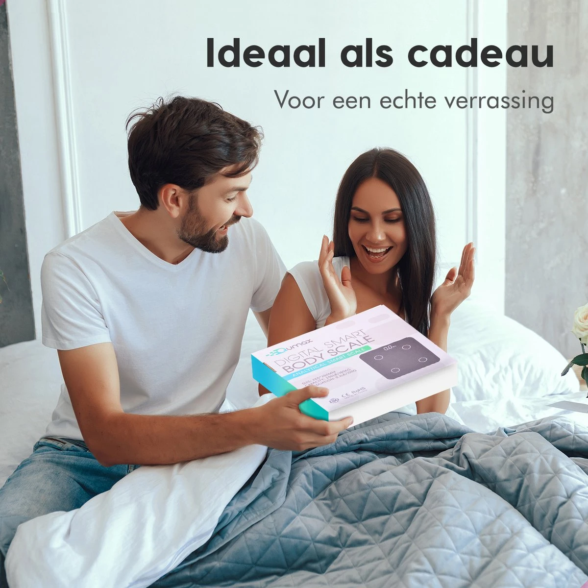 Qumax Slimme Weegschaal Met Lichaamsanalyse - Personenweegschaal Nederlandse App – Digitale Weegschaal Met 11 Meetfuncties – Anti-slip - Zwart 6 Qumax Slimme Weegschaal Met Lichaamsanalyse - Personenweegschaal Nederlandse App – Digitale Weegschaal Met 11 Meetfuncties – Anti-slip - Zwart - Afbeelding 4