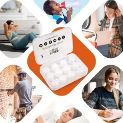 SleepCore® - 14x Slaap Oordopjes - Snurken - Siliconen Slaapoordoppen - Zwem Oordoppen - Slapen - Geluidsoverlast - Sound Plugs - Anti Snurk - Slaaphulp - Geluid Studeren Gehoorbescherming Earplugs Lawaai Waterdicht Hoge Demping Kneedbare Geluiddicht -MEDISANA Shop 1200x1200 511