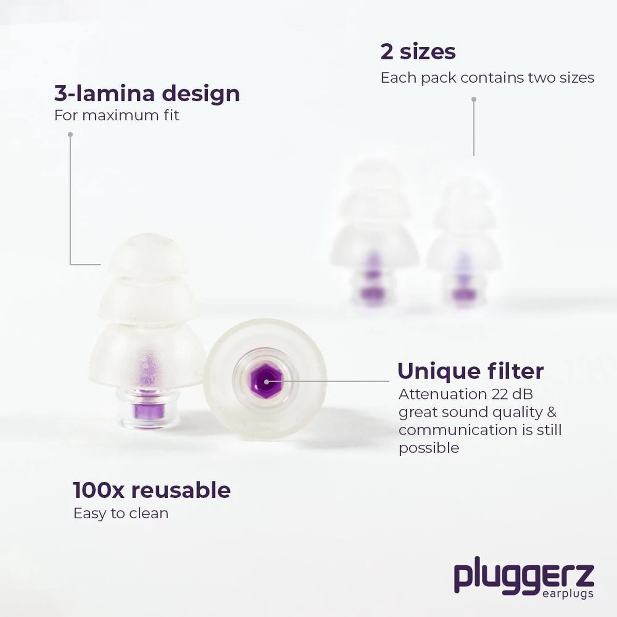 Pluggerz Earplugs Music - Oordoppen Voor Muziekliefhebbers - Veilig Genieten Van Muziek 5 Pluggerz Earplugs Music - Oordoppen Voor Muziekliefhebbers - Veilig Genieten Van Muziek - Afbeelding 3