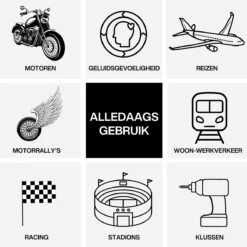 EarPeace Motor Oordoppen - Gehoorbescherming Voor Motorrijden, Motorsport, Werk Of Voor In Het Vliegtuig - Betrouwbare En Herbruikbare Oordopjes - Earplugs Met Opbergcase - Zwart -MEDISANA Shop 1200x1200 593