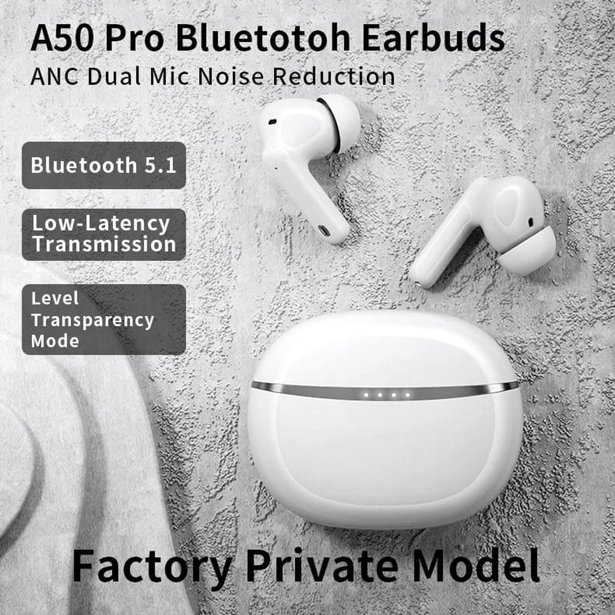 A50 Pro Air - Earbuds - Draadloze Oortjes Geschikt Voor Apple En Android - Bluetooth Oordopjes Alternatief - Universeel - Noise Cancelling - Bluetooth Headset 3 A50 Pro Air - Earbuds - Draadloze Oortjes Geschikt Voor Apple En Android - Bluetooth Oordopjes Alternatief - Universeel - Noise Cancelling - Bluetooth Headset