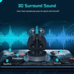 Noise Cancelling Oordopjes - Draadloze Oordopjes Bluetooth 5.2 - Draadloze Oortjes Noise Canceling - Gaming Oortjes - 24 Uur Gebruik - Met App - ENC - Meetings - Sporten - Gamen -MEDISANA Shop 1200x1200 700