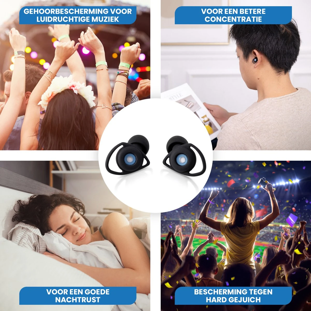 Ogoods Noice Cancelling Oordoppen – Gehoorbescherming Tot 35 DB – Partyplugs - Voor: Slapen, Festivals, Concentratie - Incl. Opbergcase En Schoonmaakborstel 7 Ogoods Noice Cancelling Oordoppen – Gehoorbescherming Tot 35 DB – Partyplugs - Voor: Slapen, Festivals, Concentratie - Incl. Opbergcase En Schoonmaakborstel - Afbeelding 5