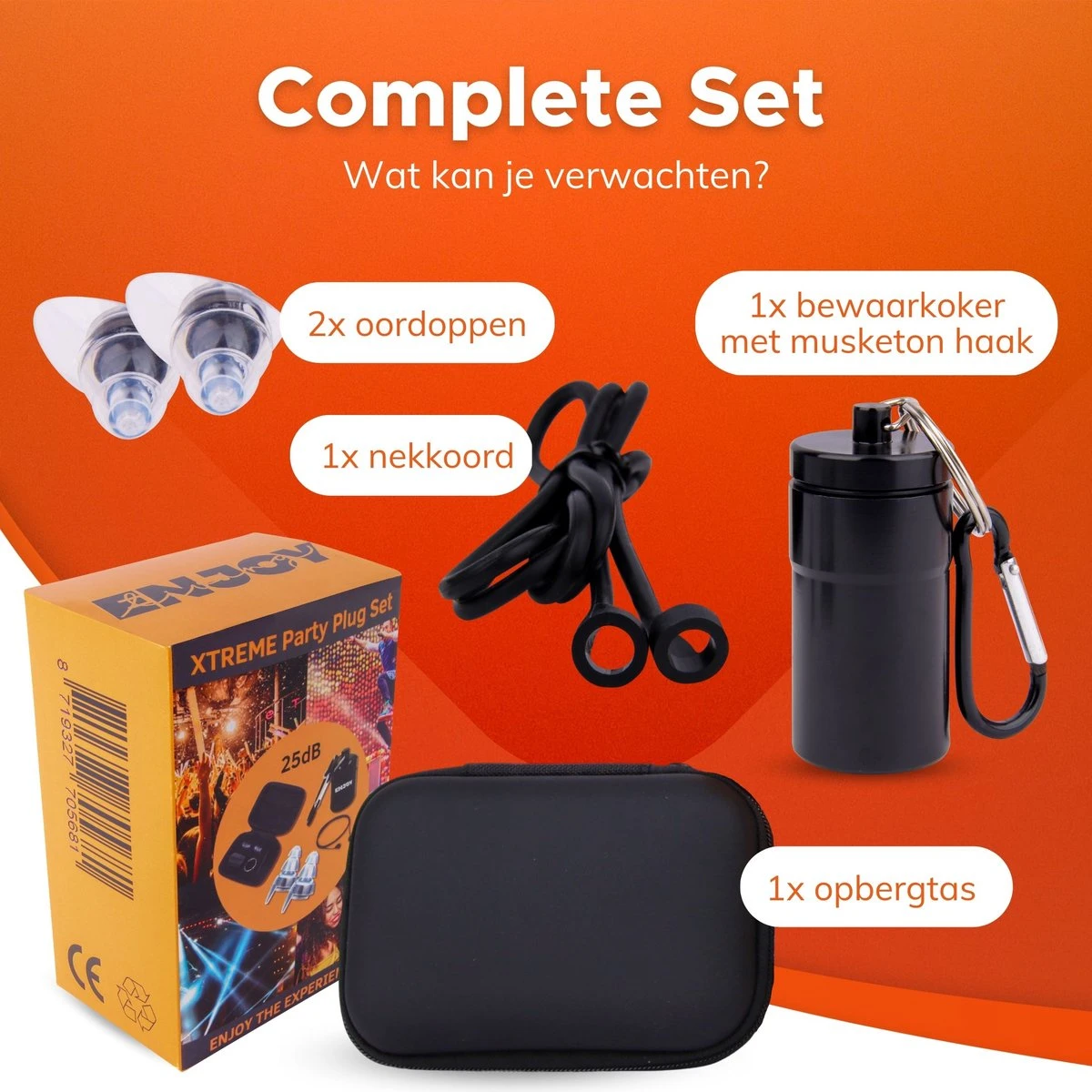 Enjoy Living - Premium Oordopjes Festival Set - Transparant - 25dB Gehoorbescherming - Concert Oordoppen - Membraanfilter Voor Betere Muziek Beleving - Earplugs / PartyPlug Incl. Handige Opbergcase & Nekkoord 4 Enjoy Living - Premium Oordopjes Festival Set - Transparant - 25dB Gehoorbescherming - Concert Oordoppen - Membraanfilter Voor Betere Muziek Beleving - Earplugs / PartyPlug Incl. Handige Opbergcase & Nekkoord - Afbeelding 2