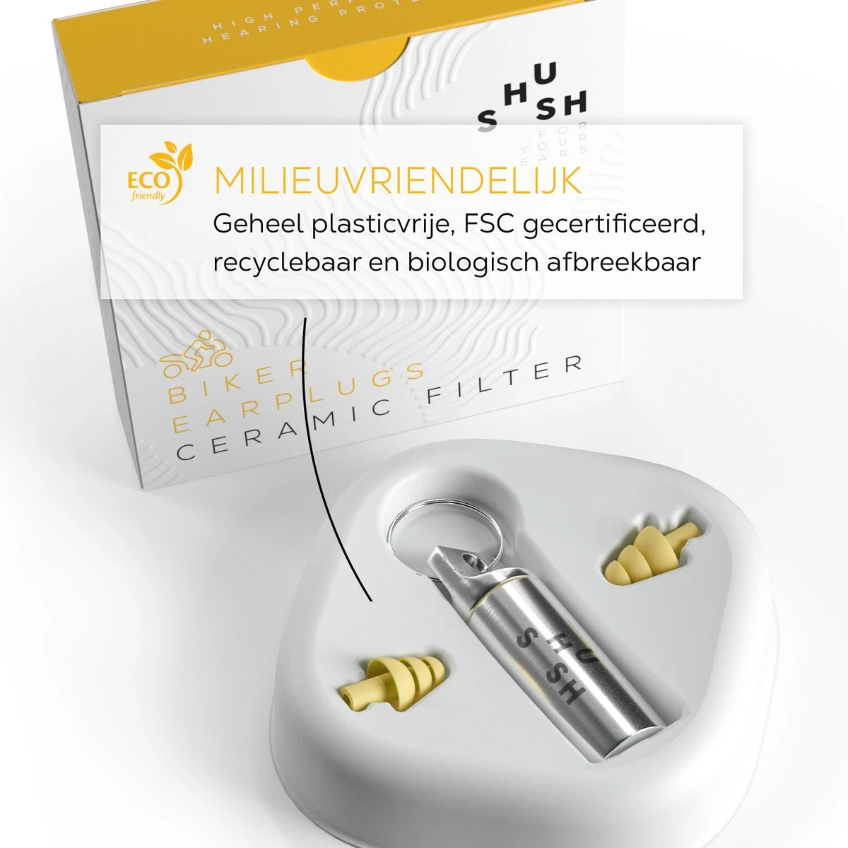 Shush Biker Earplugs - De Beste Motor Oordoppen Tegen Windruis Op De Motor - Gehoorbescherming Met Keramisch Filter Voor De Beste Prestaties (SNR 24 DB) - Meer Dan 365x Herbruikbaar 4 Shush Biker Earplugs - De Beste Motor Oordoppen Tegen Windruis Op De Motor - Gehoorbescherming Met Keramisch Filter Voor De Beste Prestaties (SNR 24 DB) - Meer Dan 365x Herbruikbaar - Afbeelding 2