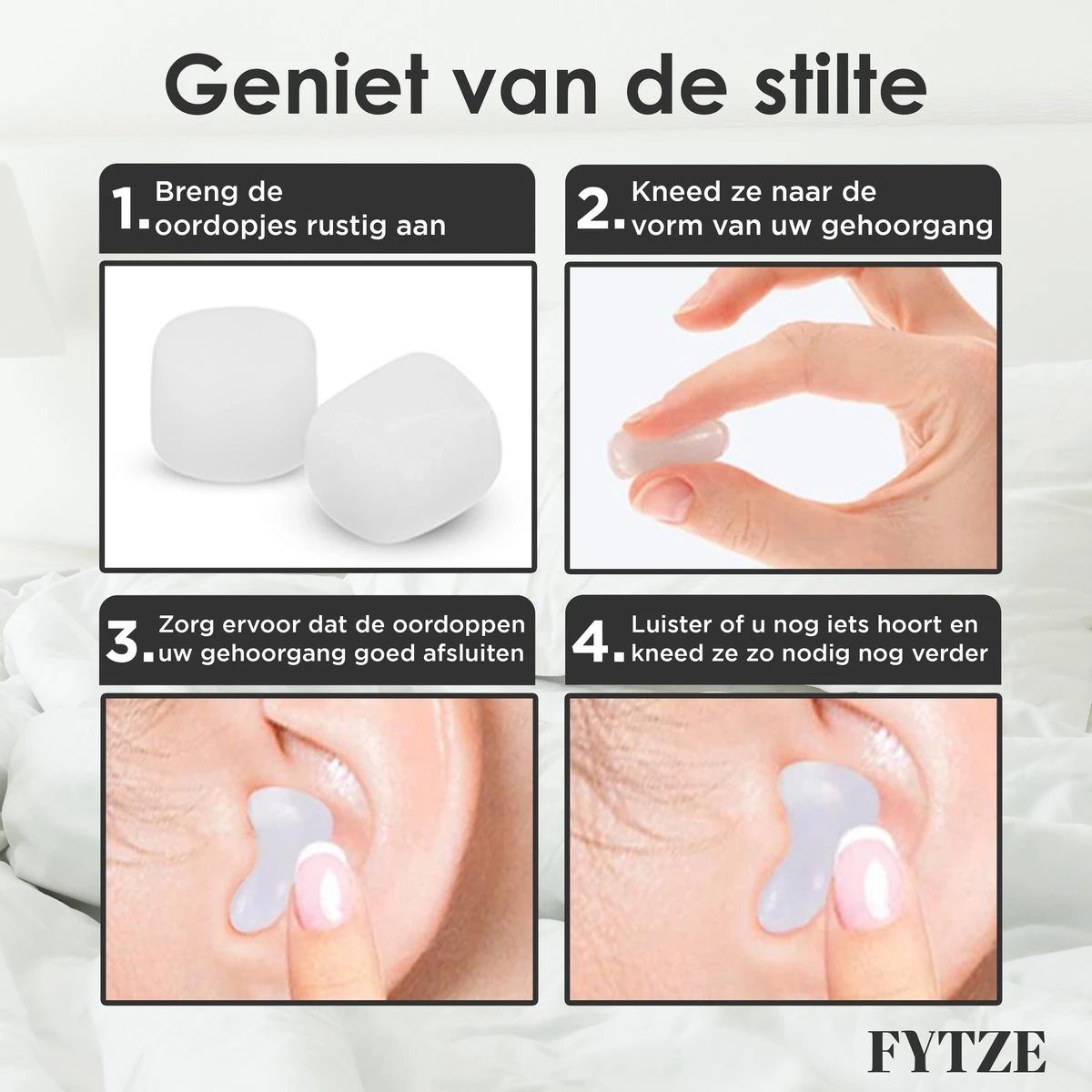 FYTZE - Slaap Oordoppen - Slaap Oordopjes - Anti Snurk Oordop - Oordopjes Voor Slapen Festival Zwemmen Vliegen Snurken 6 FYTZE - Slaap Oordoppen - Slaap Oordopjes - Anti Snurk Oordop - Oordopjes Voor Slapen Festival Zwemmen Vliegen Snurken - Afbeelding 4