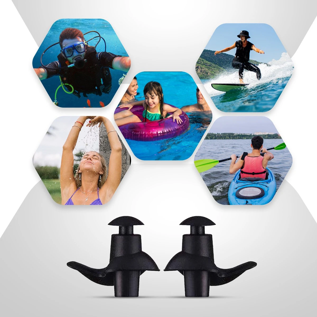 TravelHawk Siliconen Oordopjes - Zwem Oordopjes - Waterdicht - Douchen - Bad - Surfen - Watersporten - Gehoorbescherming - Waterdichte Siliconen Oordopjes - Snurken - Partyplugs - Herbruikbaar 5 TravelHawk Siliconen Oordopjes - Zwem Oordopjes - Waterdicht - Douchen - Bad - Surfen - Watersporten - Gehoorbescherming - Waterdichte Siliconen Oordopjes - Snurken - Partyplugs - Herbruikbaar - Afbeelding 3