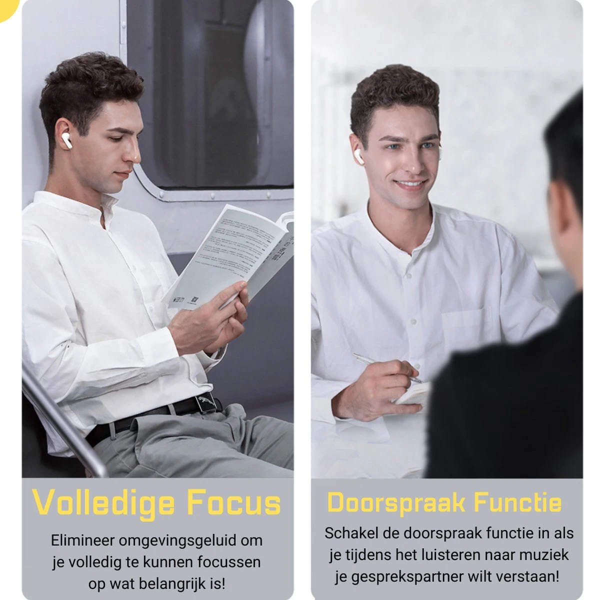 Noise Cancelling Oordopjes - Draadloze Oordopjes Bluetooth 5.2 - Draadloze Oortjes Noise Cancelling 32db - 30 Uur Gebruik - ANC - Meetings - Sporten 9 Noise Cancelling Oordopjes - Draadloze Oordopjes Bluetooth 5.2 - Draadloze Oortjes Noise Cancelling 32db - 30 Uur Gebruik - ANC - Meetings - Sporten - Afbeelding 7