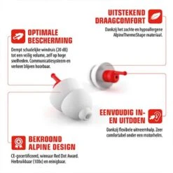 Alpine Motosafe Race - Motor Oordoppen - Gehoorbescherming Race - Wit - 1 Set - 20dB -MEDISANA Shop 1200x1200 930