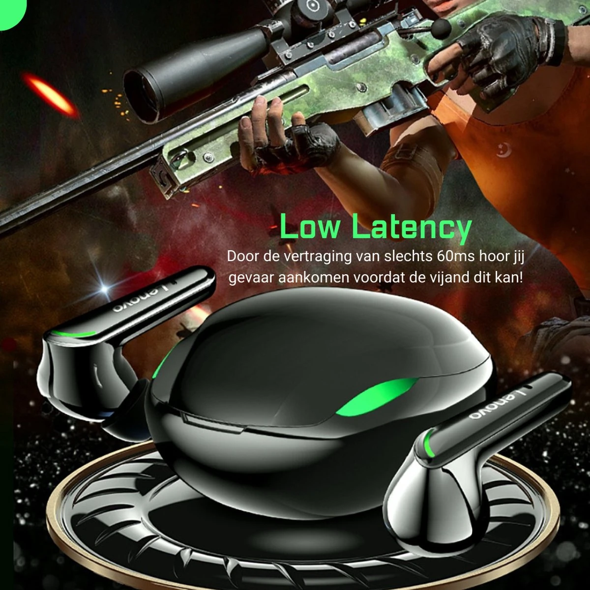 Noise Cancelling Oordopjes - Draadloze Oordopjes Bluetooth 5.1 - Draadloze Oortjes Noise Canceling - Gaming Oortjes - 32 Uur Gebruik - ENC - Meetings - Sporten - Gamen 6 Noise Cancelling Oordopjes - Draadloze Oordopjes Bluetooth 5.1 - Draadloze Oortjes Noise Canceling - Gaming Oortjes - 32 Uur Gebruik - ENC - Meetings - Sporten - Gamen - Afbeelding 5