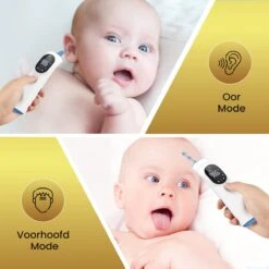 MostEssential Premium Koortsthermometer - Infrarood Thermometer - Thermometer Voorhoofd - Oorthermometer - Contactloos - Koortsthermometer Voor Volwassenen, Kinderen En Baby's - 20F -MEDISANA Shop 1200x1200 949